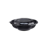 Black Base Round Salad Bowl With Clear Lid - hotpackwebstore.com - Salad Bowls